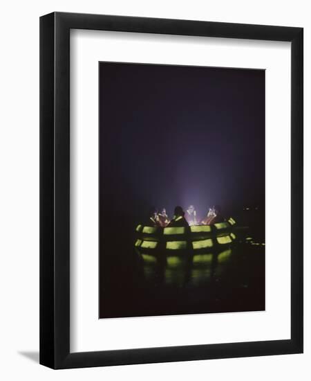 Volunteers in Raft During a Drill, 1966-Yale Joel-Framed Photographic Print