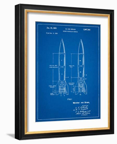 Von Braun Rocket Missile Patent-Cole Borders-Framed Art Print