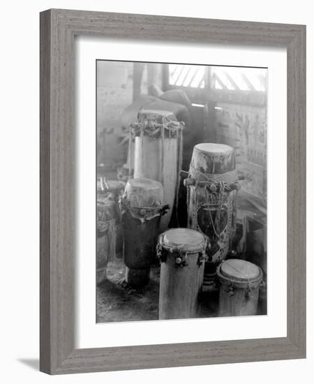 Voo Doo Drums, Haiti, 1908-09-Harry Hamilton Johnston-Framed Photographic Print