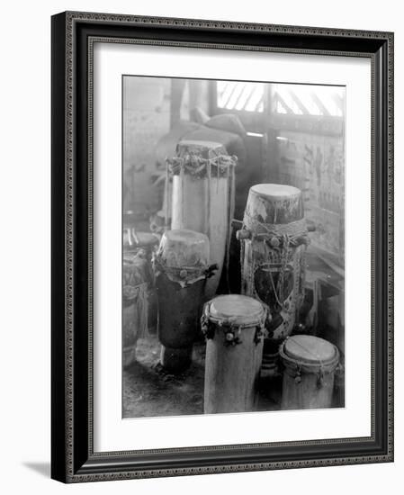 Voo Doo Drums, Haiti, 1908-09-Harry Hamilton Johnston-Framed Photographic Print