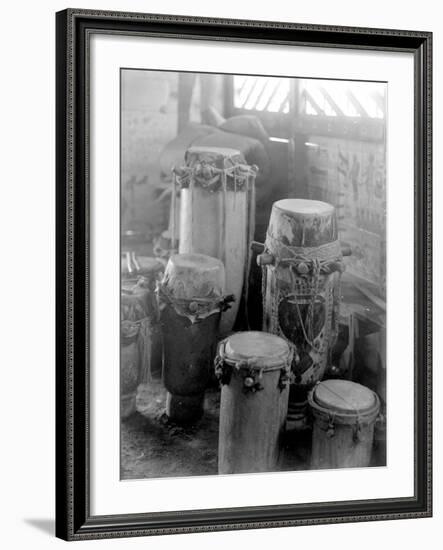 Voo Doo Drums, Haiti, 1908-09-Harry Hamilton Johnston-Framed Photographic Print