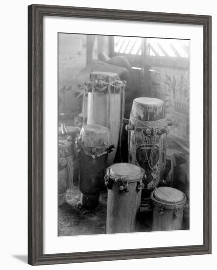 Voo Doo Drums, Haiti, 1908-09-Harry Hamilton Johnston-Framed Photographic Print