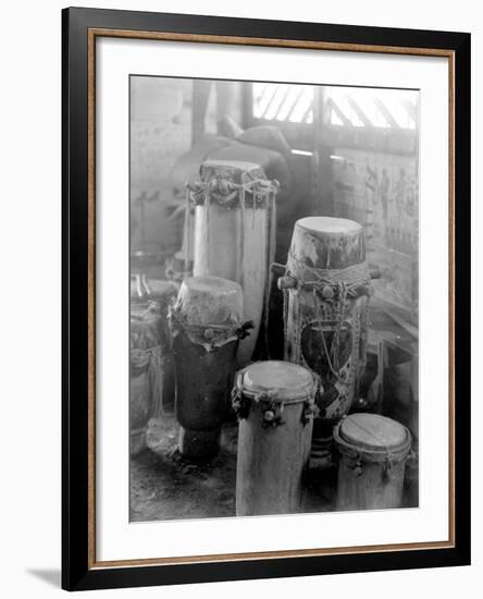 Voo Doo Drums, Haiti, 1908-09-Harry Hamilton Johnston-Framed Photographic Print