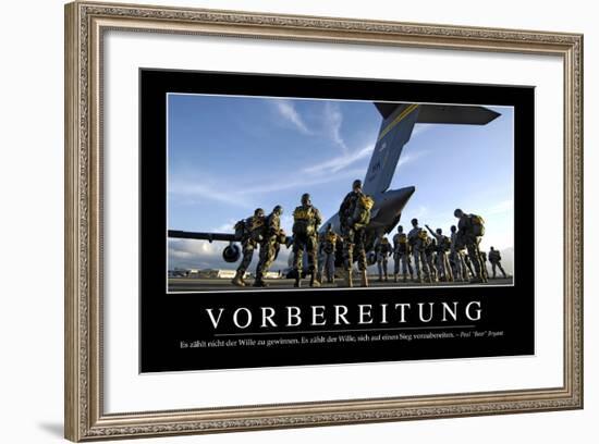 Vorbereitung: Motivationsposter Mit Inspirierendem Zitat-null-Framed Photographic Print