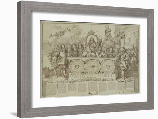 Vorstelyck Tafereel, C.1676 (Engraving)-Romeyn De Hooghe-Framed Giclee Print