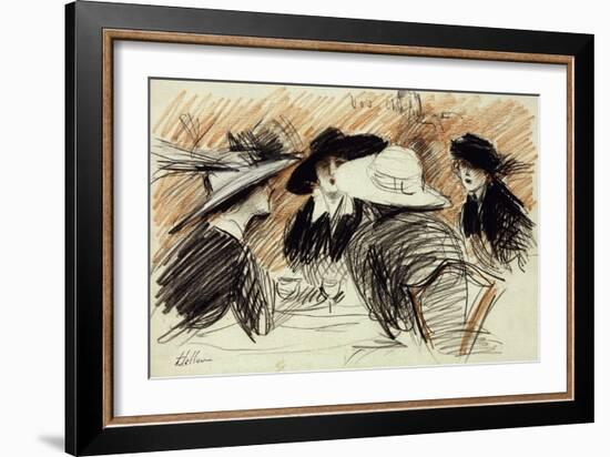 Vos Chapeux: Ladies at the Ritz, New York-Paul Cesar Helleu-Framed Giclee Print