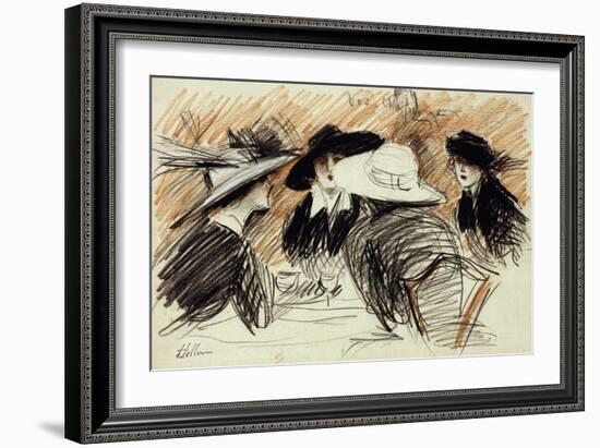 Vos Chapeux: Ladies at the Ritz, New York-Paul Cesar Helleu-Framed Giclee Print