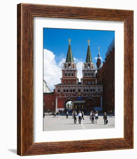 Voskressensky Gate leading towards Red Square, Moscow, Russia-null-Framed Art Print