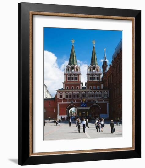 Voskressensky Gate leading towards Red Square, Moscow, Russia-null-Framed Art Print