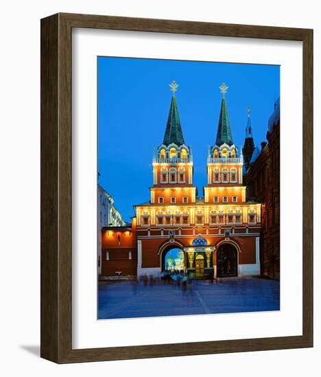 Voskressensky Gate to the Red Square, Moscow, Russia-null-Framed Art Print