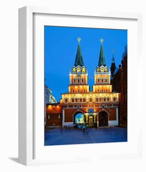 Voskressensky Gate to the Red Square, Moscow, Russia-null-Framed Art Print