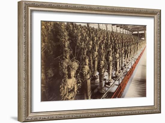 Votary Statues at a Temple in Kyoto-null-Framed Art Print