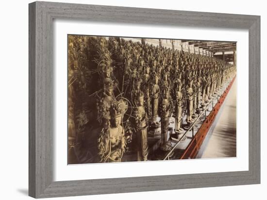 Votary Statues at a Temple in Kyoto-null-Framed Art Print