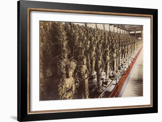 Votary Statues at a Temple in Kyoto-null-Framed Art Print