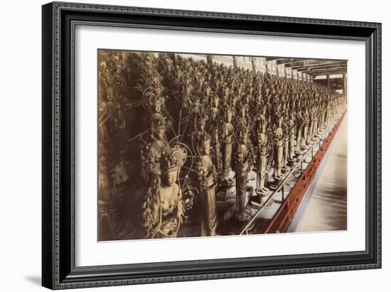 Votary Statues at a Temple in Kyoto-null-Framed Art Print