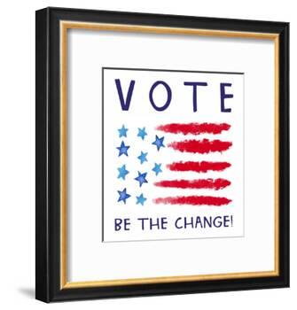 Vote - Be the Change-Elizabeth Tyndall-Framed Art Print