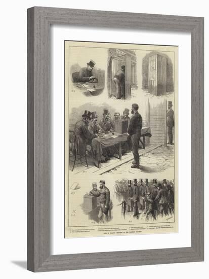 Vote by Ballot, Sketches at the Taunton Election-Charles Joseph Staniland-Framed Giclee Print