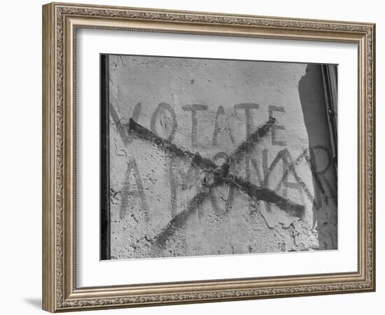 "Vote Monarchy" Slogan Crossed Out with a Large Red "X"-null-Framed Photographic Print