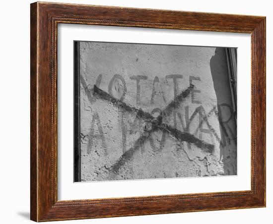 "Vote Monarchy" Slogan Crossed Out with a Large Red "X"-null-Framed Photographic Print