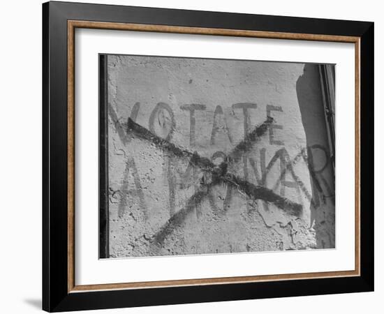 "Vote Monarchy" Slogan Crossed Out with a Large Red "X"-null-Framed Photographic Print