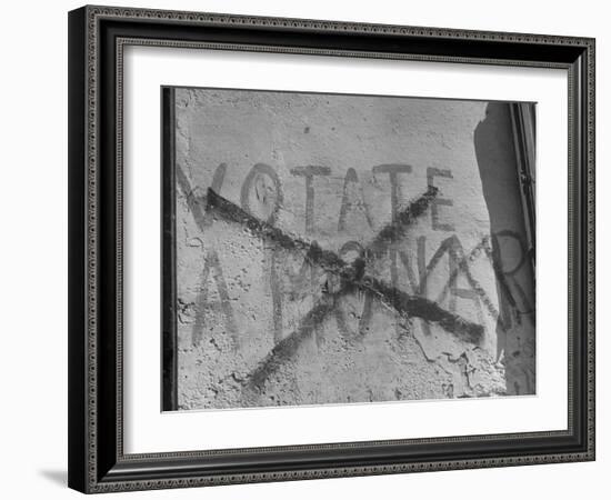 "Vote Monarchy" Slogan Crossed Out with a Large Red "X"-null-Framed Photographic Print