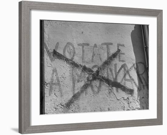 "Vote Monarchy" Slogan Crossed Out with a Large Red "X"-null-Framed Photographic Print