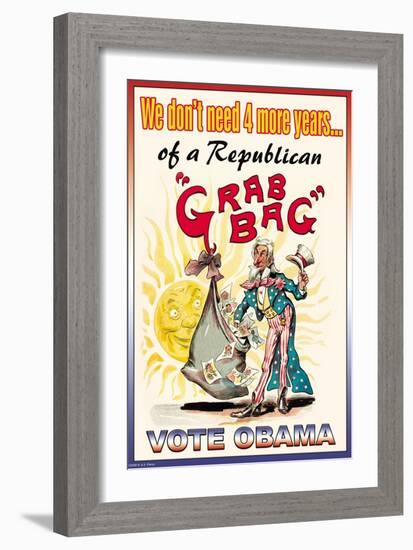 Vote Obama, End the Republican Grab Bag-null-Framed Art Print