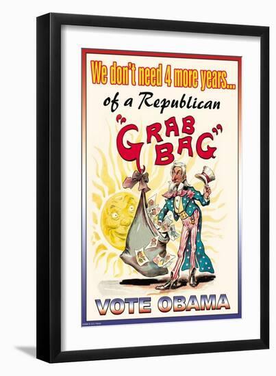 Vote Obama, End the Republican Grab Bag-null-Framed Art Print