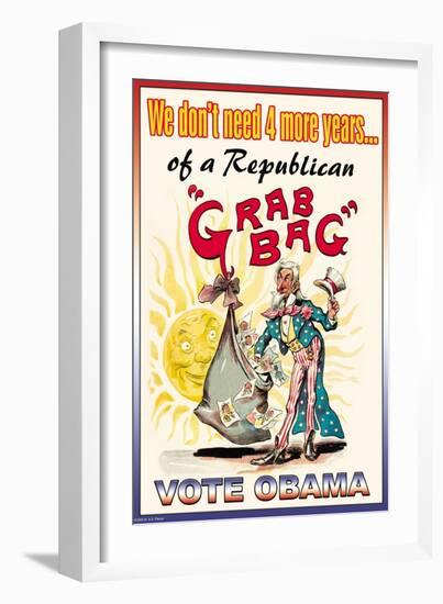 Vote Obama, End the Republican Grab Bag-null-Framed Art Print