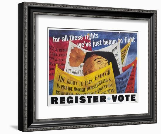 Voter Registration Poster-Ben Shahn-Framed Giclee Print