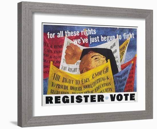 Voter Registration Poster-Ben Shahn-Framed Giclee Print