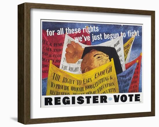 Voter Registration Poster-Ben Shahn-Framed Giclee Print