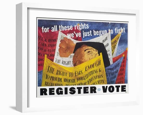 Voter Registration Poster-Ben Shahn-Framed Giclee Print