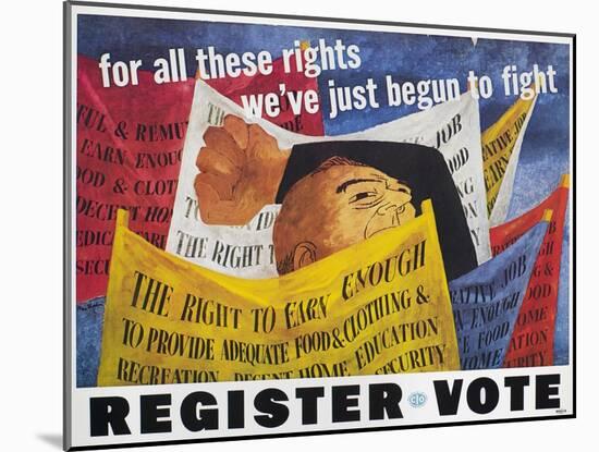 Voter Registration Poster-Ben Shahn-Mounted Giclee Print