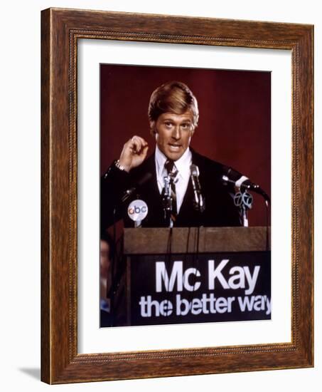 Votez McKay THE CANDIDATE by MichaelRitchie with Robert Redford, 1972 (photo)-null-Framed Photo