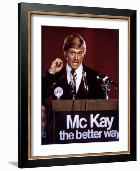 Votez McKay THE CANDIDATE by MichaelRitchie with Robert Redford, 1972 (photo)-null-Framed Photo