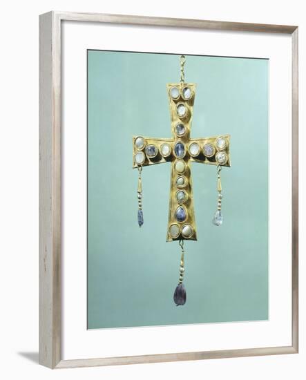 Votive Cross in Gold and Precious Stones-null-Framed Giclee Print