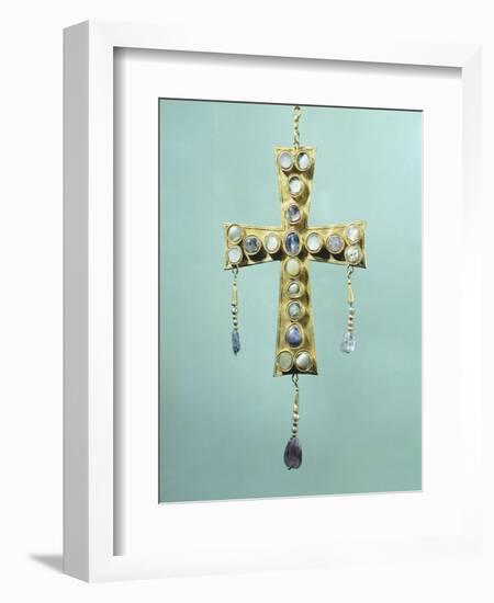 Votive Cross in Gold and Precious Stones-null-Framed Giclee Print