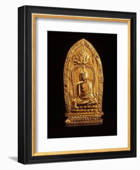 Votive Plaque Depicting Buddha Subduing Mara-null-Framed Giclee Print