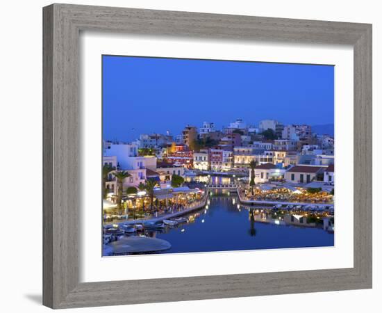 Vouliseni Lake in Agios Nikolaos, Crete, Greece-Katja Kreder-Framed Photographic Print