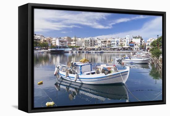 Voulismeni Lake, Agios Nikolaos, Crete, Greek Islands, Greece, Europe-Markus Lange-Framed Premier Image Canvas