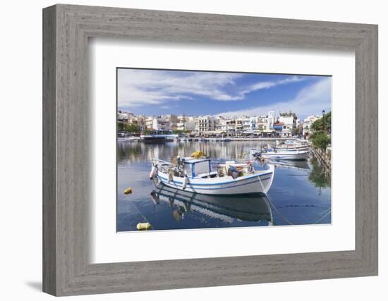 Voulismeni Lake, Agios Nikolaos, Crete, Greek Islands, Greece, Europe-Markus Lange-Framed Photographic Print