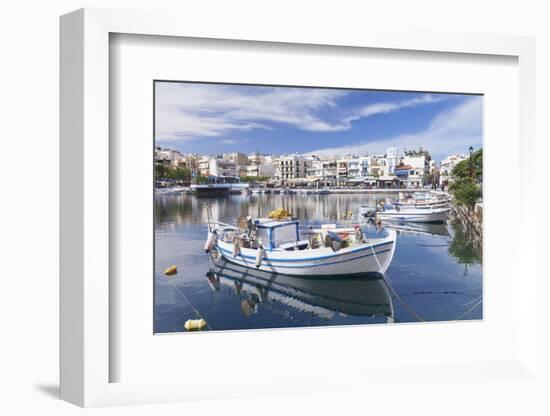 Voulismeni Lake, Agios Nikolaos, Crete, Greek Islands, Greece, Europe-Markus Lange-Framed Photographic Print