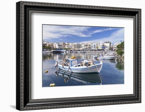 Voulismeni Lake, Agios Nikolaos, Crete, Greek Islands, Greece, Europe-Markus Lange-Framed Photographic Print