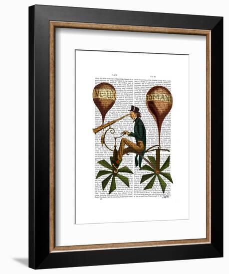 Voyage a La Lune Hot Air Balloon-Fab Funky-Framed Art Print