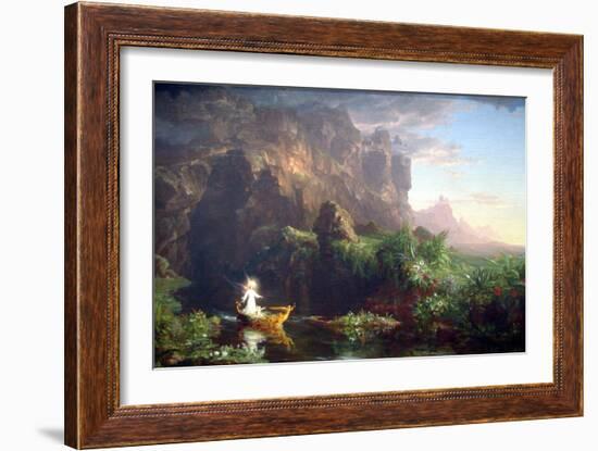 Voyage Of Life-Childhood-Thomas Cole-Framed Art Print