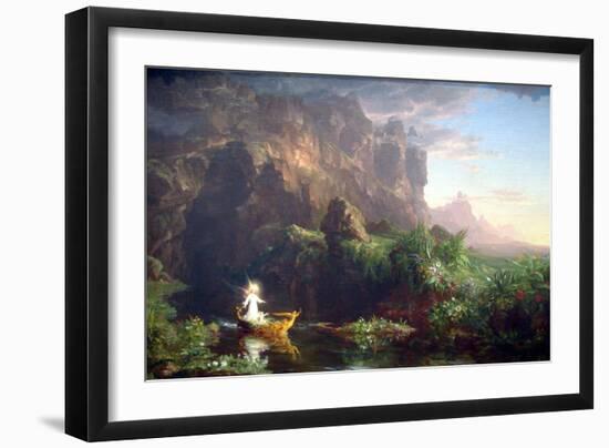 Voyage Of Life-Childhood-Thomas Cole-Framed Art Print