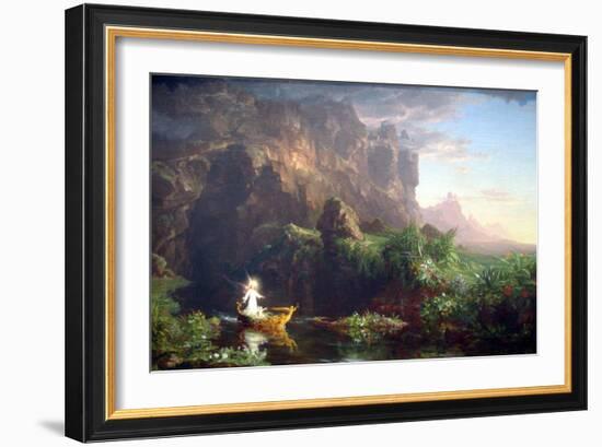 Voyage Of Life-Childhood-Thomas Cole-Framed Art Print