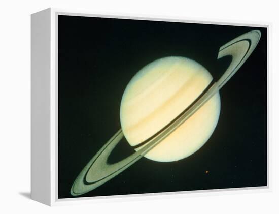 Voyager 1 Photo of Saturn & Its Rings-null-Framed Premier Image Canvas