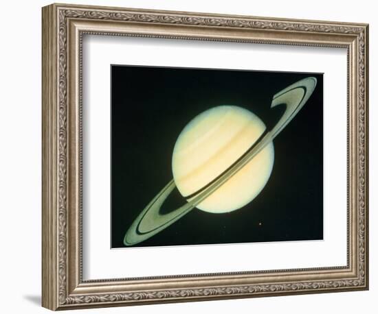 Voyager 1 Photo of Saturn & Its Rings-null-Framed Premium Photographic Print